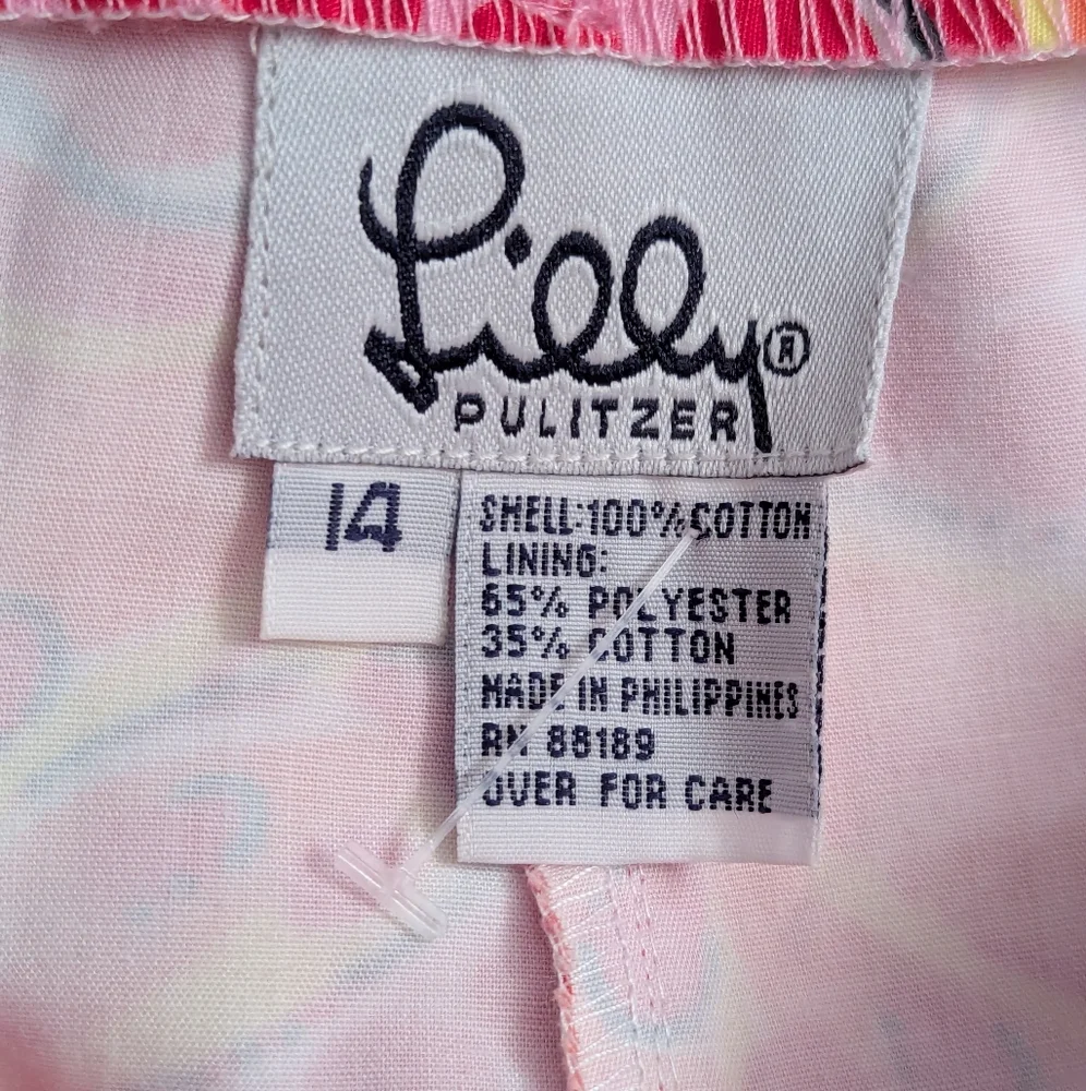 Lilly Pulitzer Butterfly Print Pants in Pink Orange & White